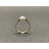 Ladies 9ct Yellow Gold Diamond Cluster Ring