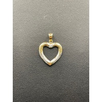Ladies 9ct Two Tone Gold Heart Pendant