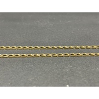 Unisex 9ct Yellow Gold Square Curb Link Necklace