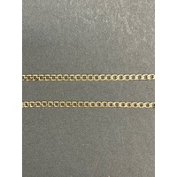 Unisex 9ct Yellow Gold Curb Link Necklace with Crucifix Pendant
