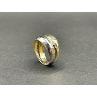 Ladies 18ct Two Tone Gold Double Ring