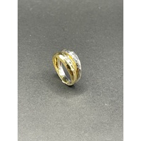 Ladies 18ct Two Tone Gold Double Ring