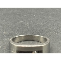 Mens stainless steel Cubic Zirconia Ring