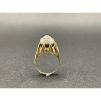 Ladies 14ct Yellow Gold Multi Colour Pearl Ring
