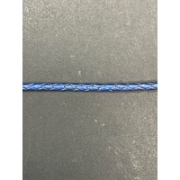 Ladies Blue Braided Leather Sterling Silver Charm Bracelet