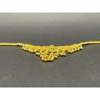 Ladies 22ct Yellow Gold Indian Filigree Fancy Necklace