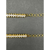Ladies 21ct Yellow Gold Indian Fancy Link Gemstone Necklace