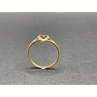 Ladies 9ct Yellow Gold Heart Shape Ring