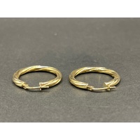 Ladies 9ct Yellow Gold Round Hoop Earrings