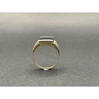 Men's 9ct Yellow Gold Black Onyx Gemstone Ring