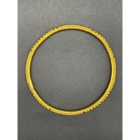 Ladies 22ct Yellow Gold Pattern Round Bangle