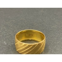 Unisex 21ct Yellow Gold Wide Band Ring