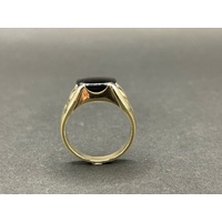 Men's 9ct Yellow Gold Black Onyx Gemstone Ring