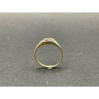 Unisex 9ct Yellow Gold Initial Letter S Ring