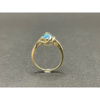 Ladies 9ct Yellow Gold Blue Gemstone Ring