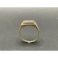 Mens 9ct Yellow Gold Diamond Ring
