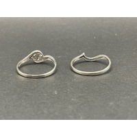 Ladies 9ct White Gold Diamond Ring Set