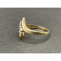 Ladies 9ct Yellow Gold Diamond Cluster Ring