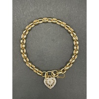Ladies 9ct Yellow Gold Oval Bubble Belcher Link Bracelet