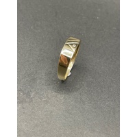 Mens 9ct Yellow Gold Diamond Signet Ring