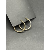 Ladies 9ct Yellow Gold Round Hoop Earrings