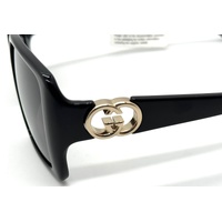Gucci GG1692SA 001 Ladies Black Grey Lenses Oversized Square Sunglasses