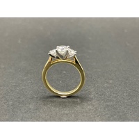 Ladies 18ct Yellow Gold Band and Diamond Ring