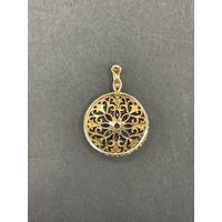 Ladies 9ct Yellow Gold Round Gemstone Pendant