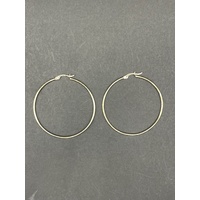 Ladies 9ct Yellow Gold Round Hoop Earrings