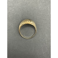 Ladies 9ct Yellow Gold Cross Over Pattern Ring