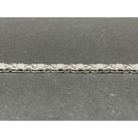 Ladies 925 Sterling Silver Fancy Link Diamond Tennis Bracelet