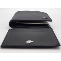 Lacoste M Billfold Coin Box NH2505FG Black Wallet and Card Case Set