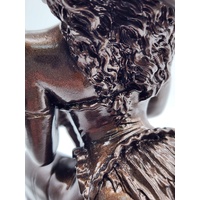 Nude Witch on Broom Bronze Statue 27cm High x 15cm Wide