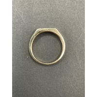 Mens 9ct Yellow Gold Signet Diamond Ring