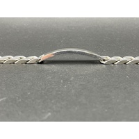 Mens 925 Sterling Silver ID Curb Link Bracelet