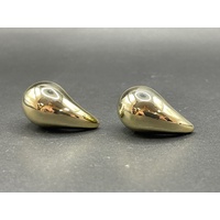 Ladies 18ct Yellow Gold Tear Drop Bubble Stud Earrings