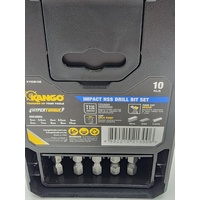 Kango 10 Piece Hypertorque Impact HSS Drill Bit Set KYIDB10S