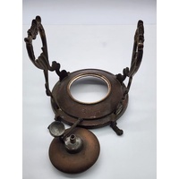 Antique Victorian Era Brass Tilting Kettle with Burner
