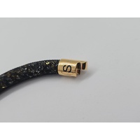 Swarovski Stardust 36cm Double Twist Bracelet Black Gold Size Small