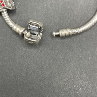 Ladies 925 Sterling Silver Snake Link Charm Bracelet