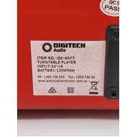 Digitech Retro Turntable Player GE-4077 Red Black