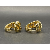 Ladies 18ct Yellow Gold Fancy Hoop Earrings