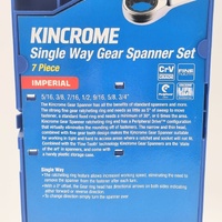 Kincrome Single Way Gear Spanner Set 7 Piece Imperial K3010
