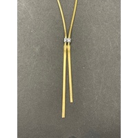 Ladies 18ct Yellow Gold Snake Link Droplet Necklace
