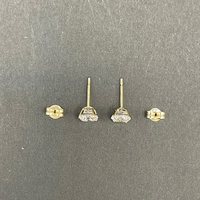 Unisex 9ct Yellow Gold Cubic Zirconia Stud Earrings