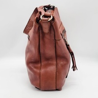 Evity Genuine Leather Shoulder Bag Crossbody Purse Reddish Brown with Dust Bag