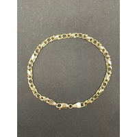 Unisex 9ct Yellow Gold Anchor Link Bracelet