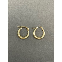 Ladies 9ct Yellow Gold Round Huggie Hoop Earrings