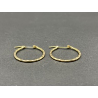 Ladies 9ct Yellow Gold Round Hoop Earrings