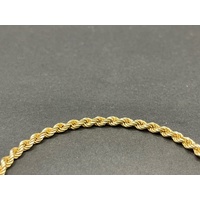 Ladies 9ct Yellow Gold Rope Link Bracelet